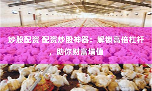 炒股配资 配资炒股神器：解锁高倍杠杆，助你财富增值